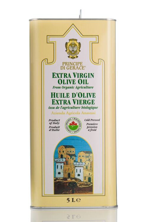 Olio extra vergine di oliva BIOLOGICO 100% ITALIANO "Principe di Gerace"  5 l