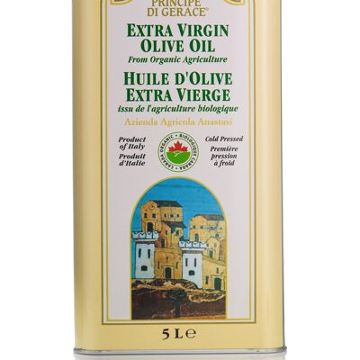 Olio extra vergine di oliva BIOLOGICO 100% ITALIANO "Principe di Gerace"  5 l