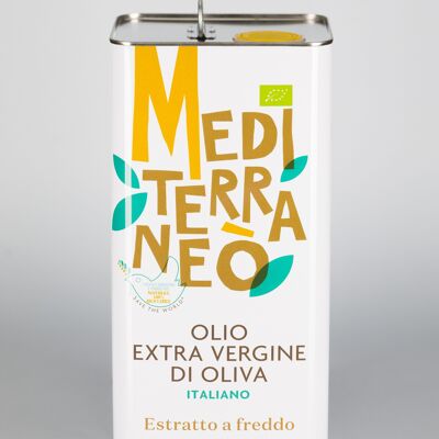 100% ITALIAN ORGANIC Extra Virgin Olive Oil Mediterraneò 5 l