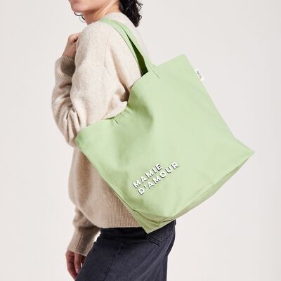 WATER GREEN GRANNY LOVE SHOPPING BAG