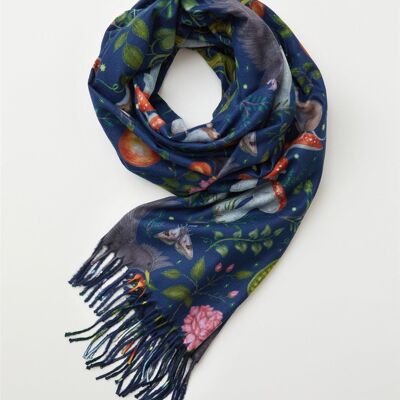 Catherine Rowe's Into The Woods Scarf Blue