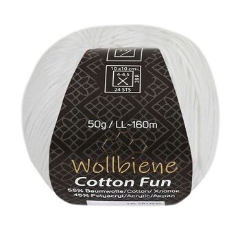 Wollbiene Cotton Fun laine toutes saisons 50g laine à tricoter mélange de coton 3