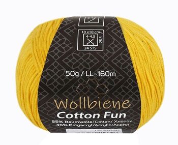 Wollbiene Cotton Fun laine toutes saisons 50g laine à tricoter mélange de coton 10