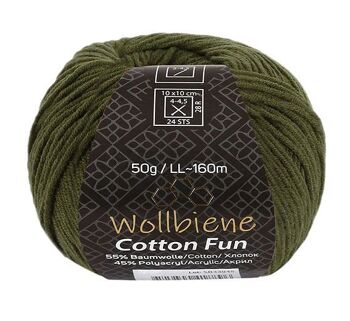 Wollbiene Cotton Fun laine toutes saisons 50g laine à tricoter mélange de coton 15