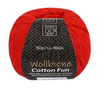 Wollbiene Cotton Fun laine toutes saisons 50g laine à tricoter mélange de coton 18