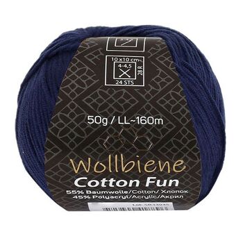 Wollbiene Cotton Fun laine toutes saisons 50g laine à tricoter mélange de coton 23