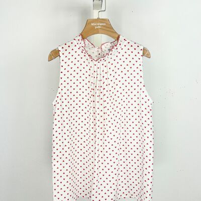 Sleeveless top with polka dot, heart and peace&love print for girls