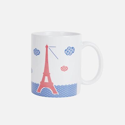 Mug The Seine in Paris blue and red (set of 6)