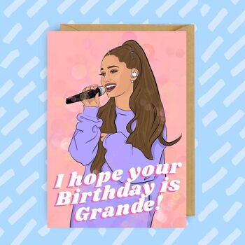 Carte d’anniversaire inspirée d’Ariana Grande | Pop-star | Pop gay 2