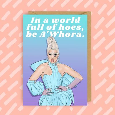 Tarjeta de cumpleaños de A'Whora RuPaul's Drag Race Reino Unido | Ru Pablo | Homosexuales