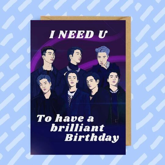 BTS | Tarjeta de cumpleaños | EJÉRCITO BTS | Kpop | Jin Jimin V Jungkoo