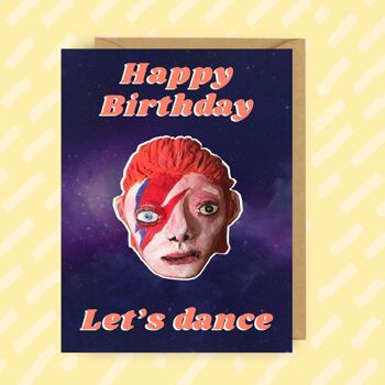 Carte d’anniversaire inspirée de David Bowie | Culture populaire | années 80 1
