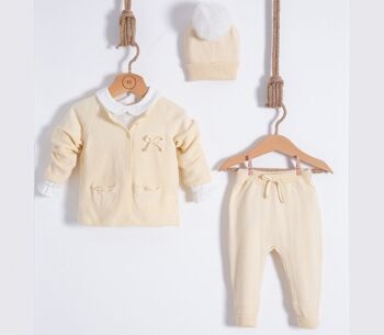 Ensemble de tricots biologiques pour bébé 100 % coton 0-12 mois 0-12 mois