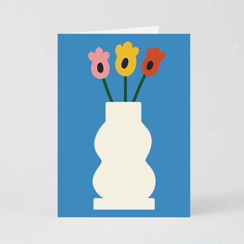 Vase Three Flowers Card