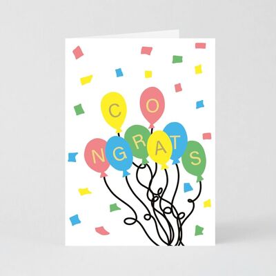 Felicidades tarjeta de globos
