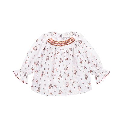 SMOCK ODETTE PEACH BLOUSE