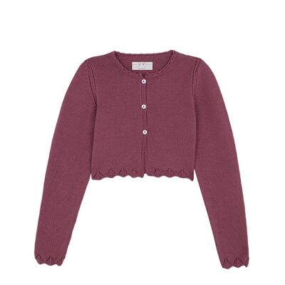 BURGUNDY PINK SHORT CARDIGAN