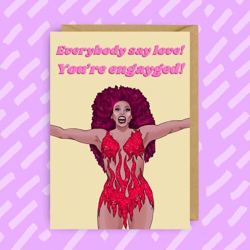 RuPaul's Drag Race Engagement Greeting Card | Ru Paul