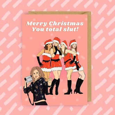 Cartolina di Natale per ragazze cattive | Cultura pop | Divertente | Maleducato