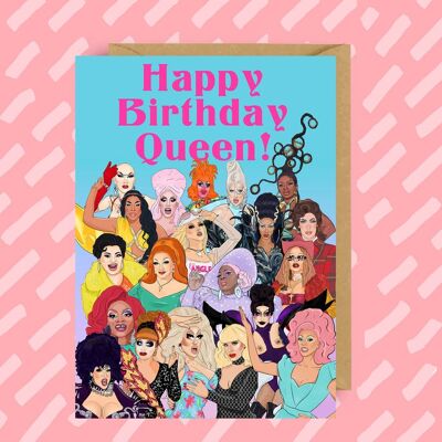 Queen Birthday Card | Ru Paul's Drag Race | LGBT | Rupaul