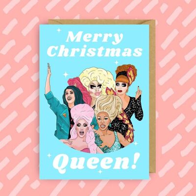 Cartolina di Natale Drag Race di Ru Paul | LGBT | Natale gay