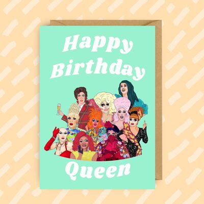 Tarjeta de cumpleaños de RuPaul's Drag Race Queens | LGTB | Homosexuales