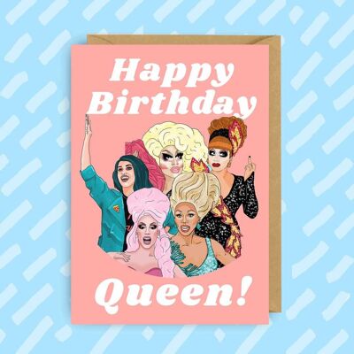 RuPaul's Drag Race Queens Birthday Card | LGBT | Queer