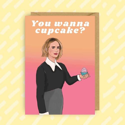 Sarah Paulson Cupcake Card | AHS | Lesbian | LGBT | LGBTQ