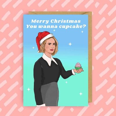 Sarah Paulson Cupcake Christmas Card | AHS | Lesbian