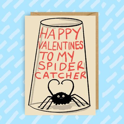 Carte de Saint-Valentin Spider Catcher | Drôle | Illustration