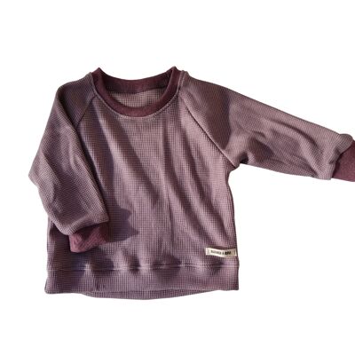 Spica Waffel-Aubergine-Sweatshirt