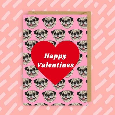 Süße Mops-Valentinskarte | Hunde | LGBT | Queer | Gay-Karten