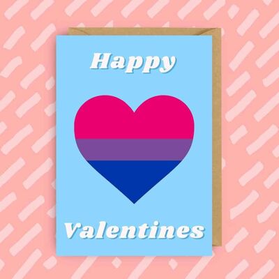 Bandera del orgullo bisexual de San Valentín feliz | LGTB | Queer