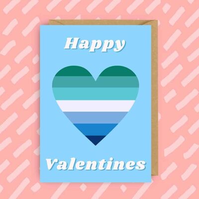 Happy Valentines Gay Flag | LGBT | Queer | Gay-Karten