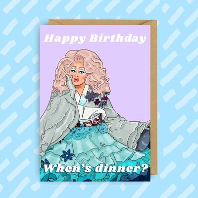 Tarjeta de cumpleaños de la carrera de arrastre de Kim Chi RuPaul | lgbt