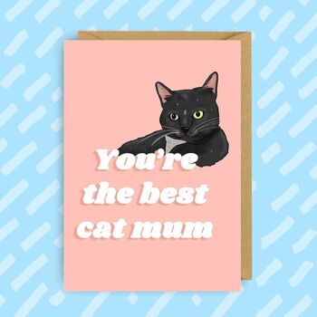 La meilleure maman chat | Carte de vœux pour la fête des mères | 1