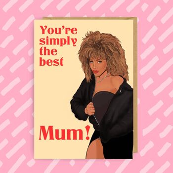 Carte de fête des mères Tina Turner | Musique des années 80 | Diva | Maman | Maman 2