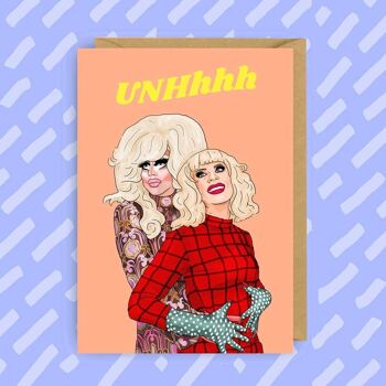 Carte d'anniversaire Trixie et Katya UNHhhh | LGBT | Queer | 1