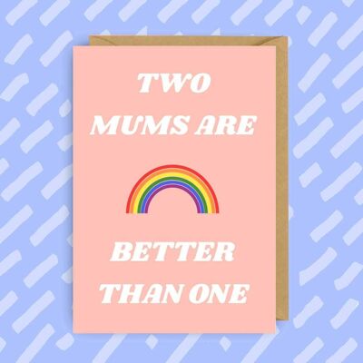 Deux mamans valent mieux qu'une | Carte de voeux pour la fête des mères