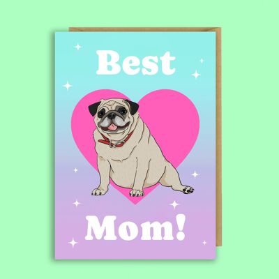 Mops-Muttertagskarte | Mama | Haustier | Hund | Niedlich | Lustig
