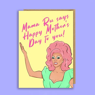 Tarjeta del Día de la Madre de Ru Paul | Mamá Ru | Mamá | Carrera de resistencia | Mamá