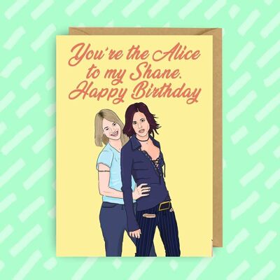 Biglietto di auguri di buon compleanno per Alice e Shane con L Word | Lesbica