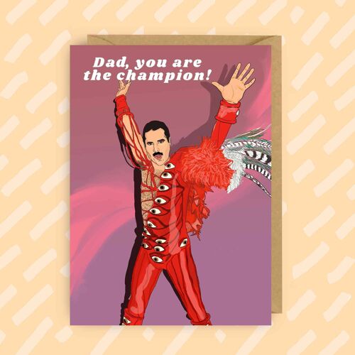 Freddie Mercury | Queen Band | Dad Birthday Card | Father's