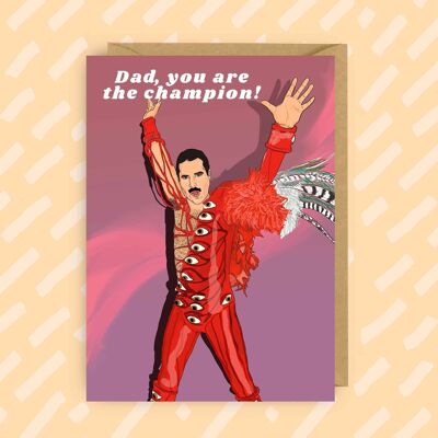 Freddie Mercury | Queen Band | Dad Birthday Card | Father's