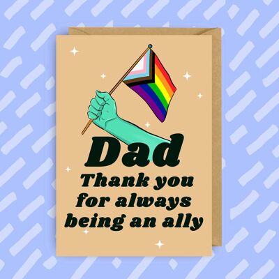 LGBT-Karte | Verbündeter | Papa | Vatertag | Papa Geburtstag | Fröhlich