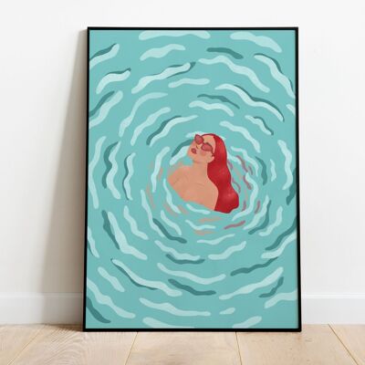 Póster de arte mural océano - Póster de natación en el océano