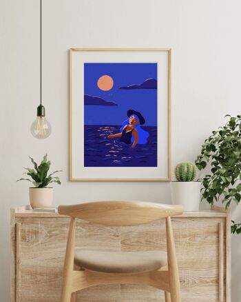 Wall art poster ocean - Affiche Bain de minuit océan 4