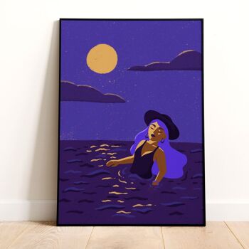 Wall art poster ocean - Affiche Bain de minuit océan 2