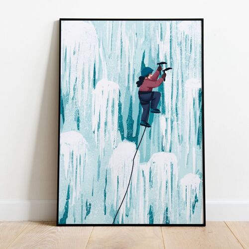 Wall art poster climbing - Affiche Cascade de glace (sans texte)