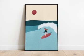 Affiche Surfeuse n°1 - wall art poster surf 2